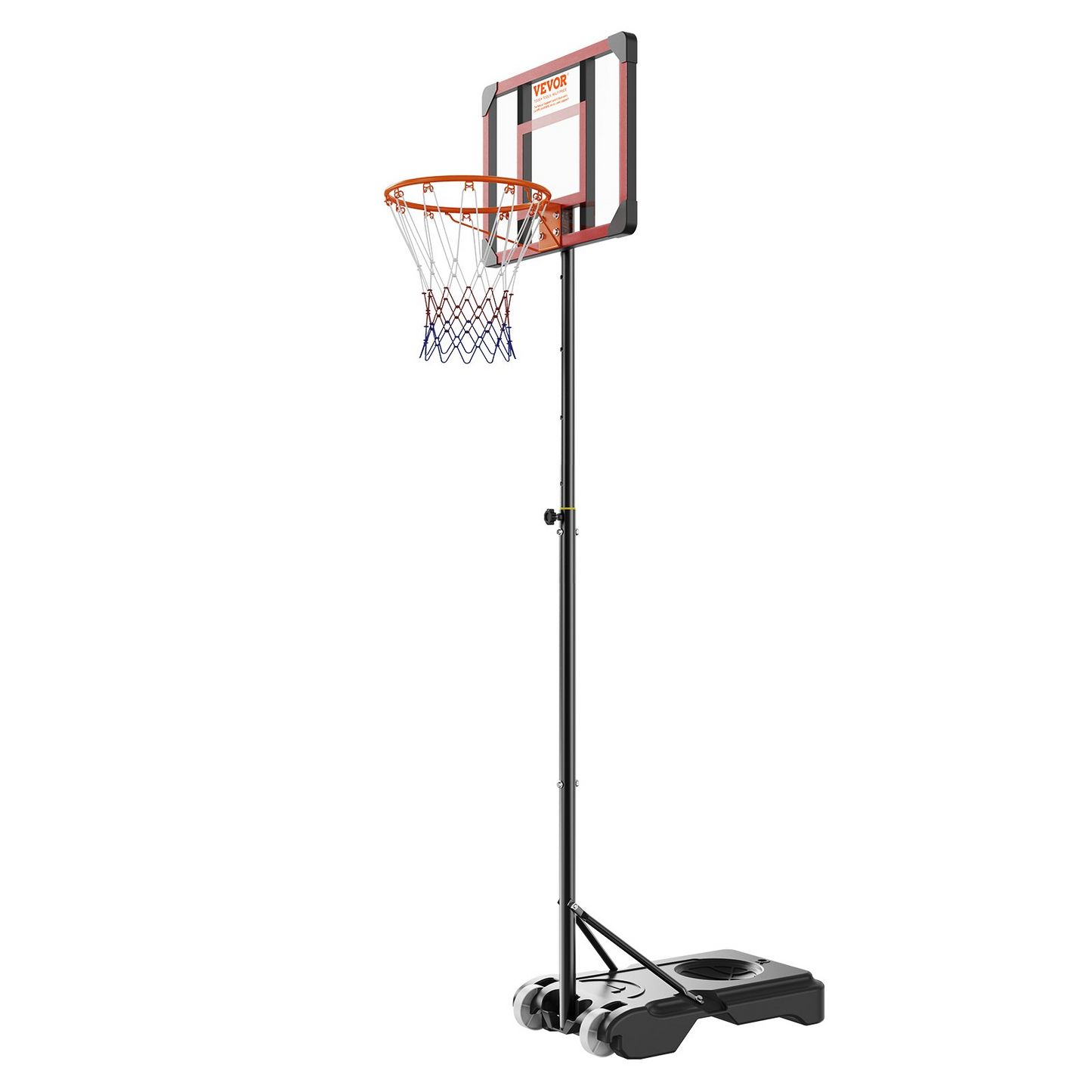 VEVOR Portable Basketball Hoop, 5-7 ft Adjustable Height with 28" Backboard