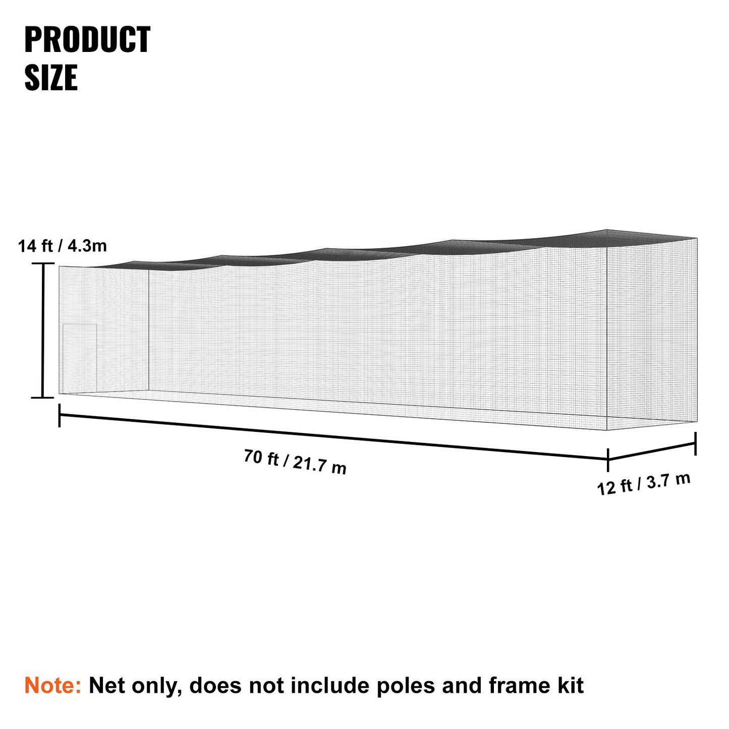 VEVOR 70FT Baseball Batting Net, Heavy Duty PE Practice Net with Door & Bag