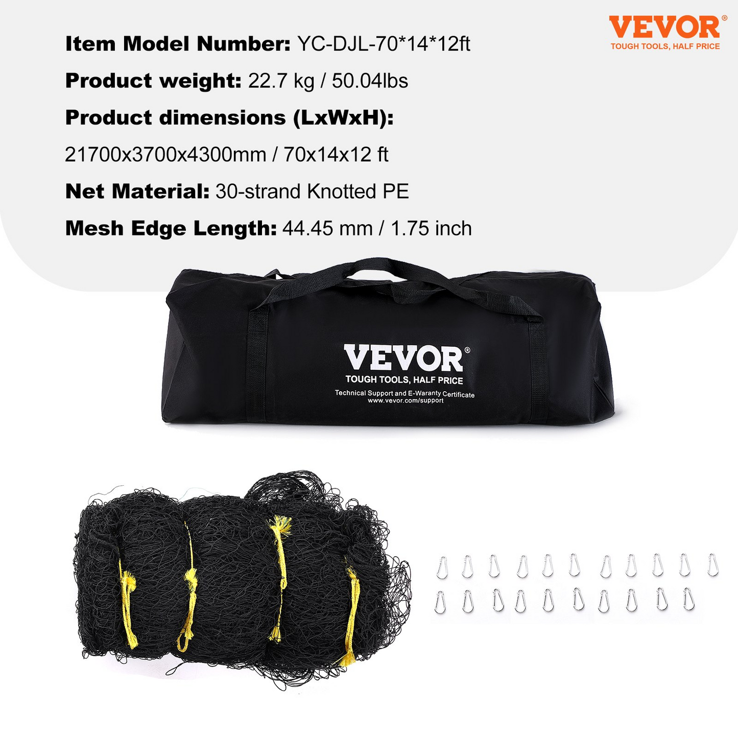 VEVOR 70FT Baseball Batting Net, Heavy Duty PE Practice Net with Door & Bag