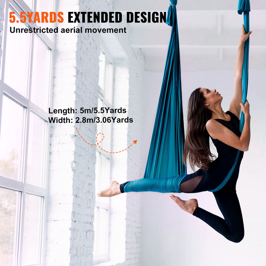 VEVOR 5.5-Yard Aerial Yoga Hammock & Swing Kit, 100gsm Nylon, Green