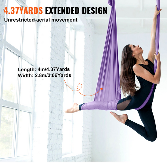 VEVOR 4.4-Yard Aerial Yoga Hammock & Swing Kit, 100gsm Nylon, Purple