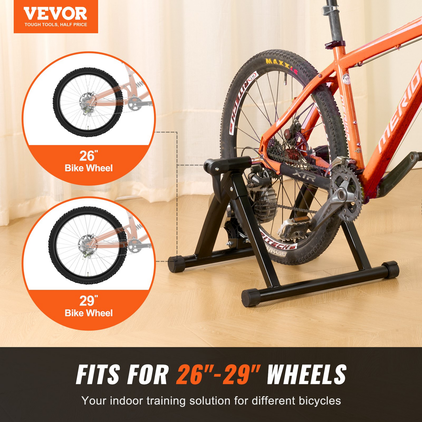 VEVOR Fluid Bike Trainer Stand, Portable Stationary Stand for 26"-29" Wheels