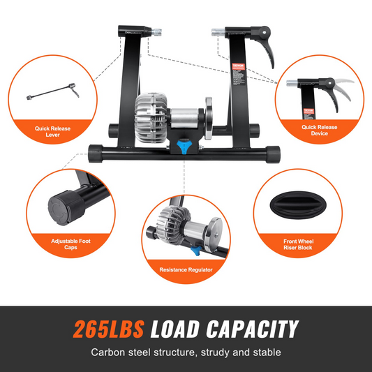 VEVOR Fluid Bike Trainer Stand, Portable Stationary Stand for 26"-29" Wheels