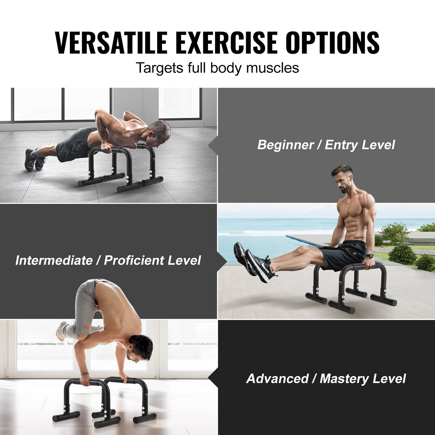 VEVOR Heavy Duty Dip Bars, 500 lbs Capacity, for Home Gym & Outdoor Training