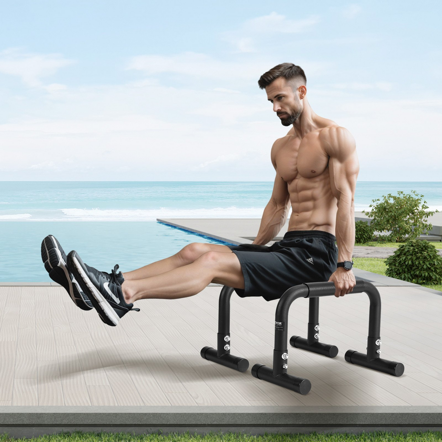 VEVOR Heavy Duty Dip Bars, 500 lbs Capacity, for Home Gym & Outdoor Training