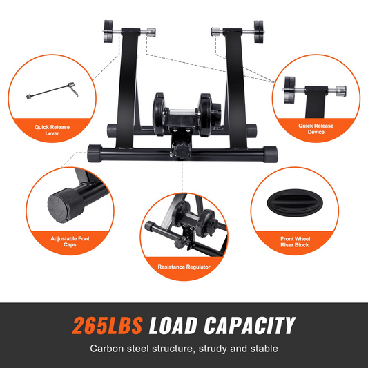 VEVOR Magnetic Bike Trainer Stand, Portable Stationary Stand for 26"-29" Wheels