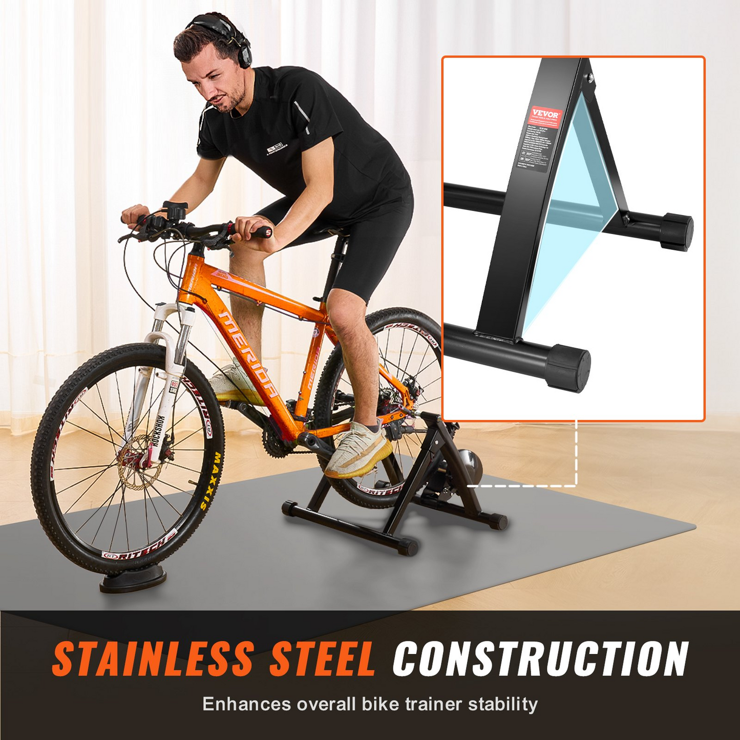 VEVOR Magnetic Bike Trainer Stand, Portable Stationary Stand for 26"-29" Wheels