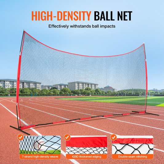 VEVOR 20x10 ft Backstop Net, Portable Sports Barrier with Carry Bag, for Training