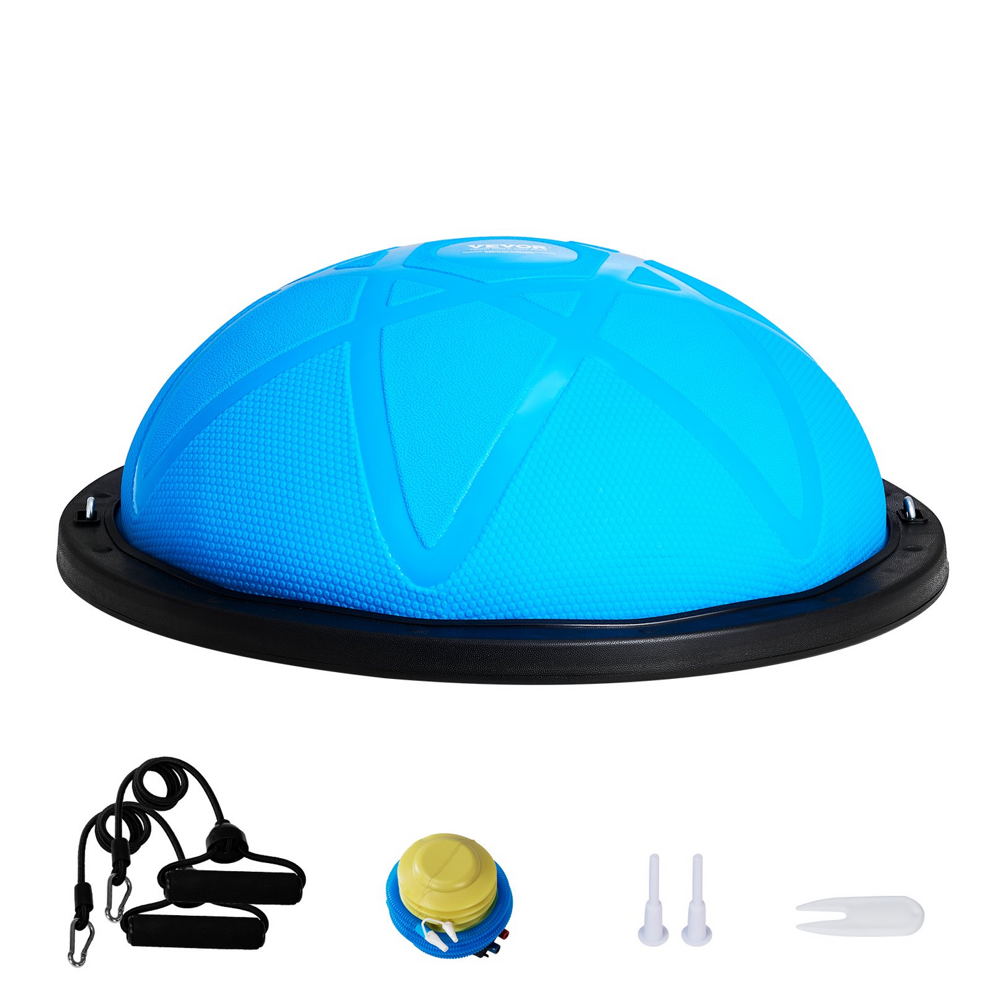 VEVOR 23" Half Balance Ball Trainer, 660 lbs Capacity with Bands & Pump, Blue