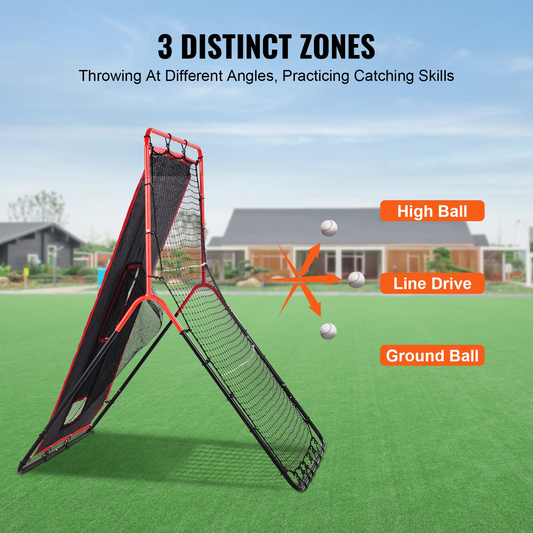 VEVOR Baseball & Softball Rebounder Net, 3.5x4.5 ft, 2-in-1 Pitch Trainer