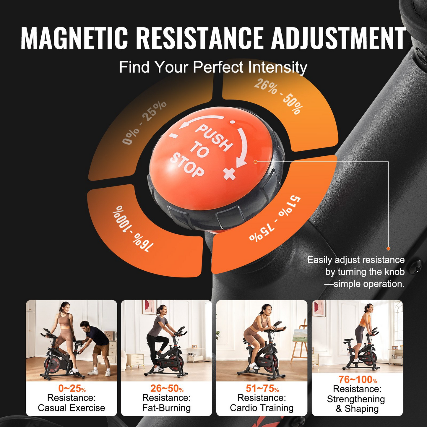 VEVOR 40LBS Magnetic Resistance Stationary Exercise Bike for Indoor Cycling Workouts