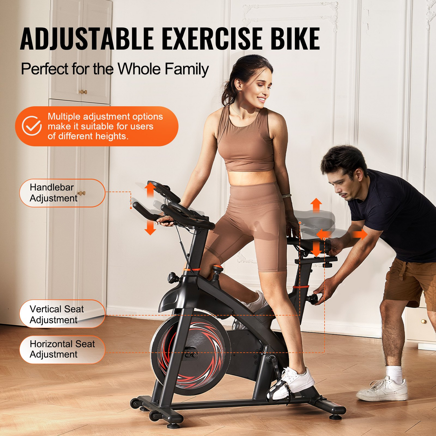 VEVOR 40LBS Magnetic Resistance Stationary Exercise Bike for Indoor Cycling Workouts
