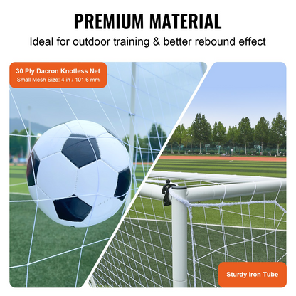 VEVOR 8x6FT Soccer Rebound Trainer, Double-Sided Net for Solo Training & Passing