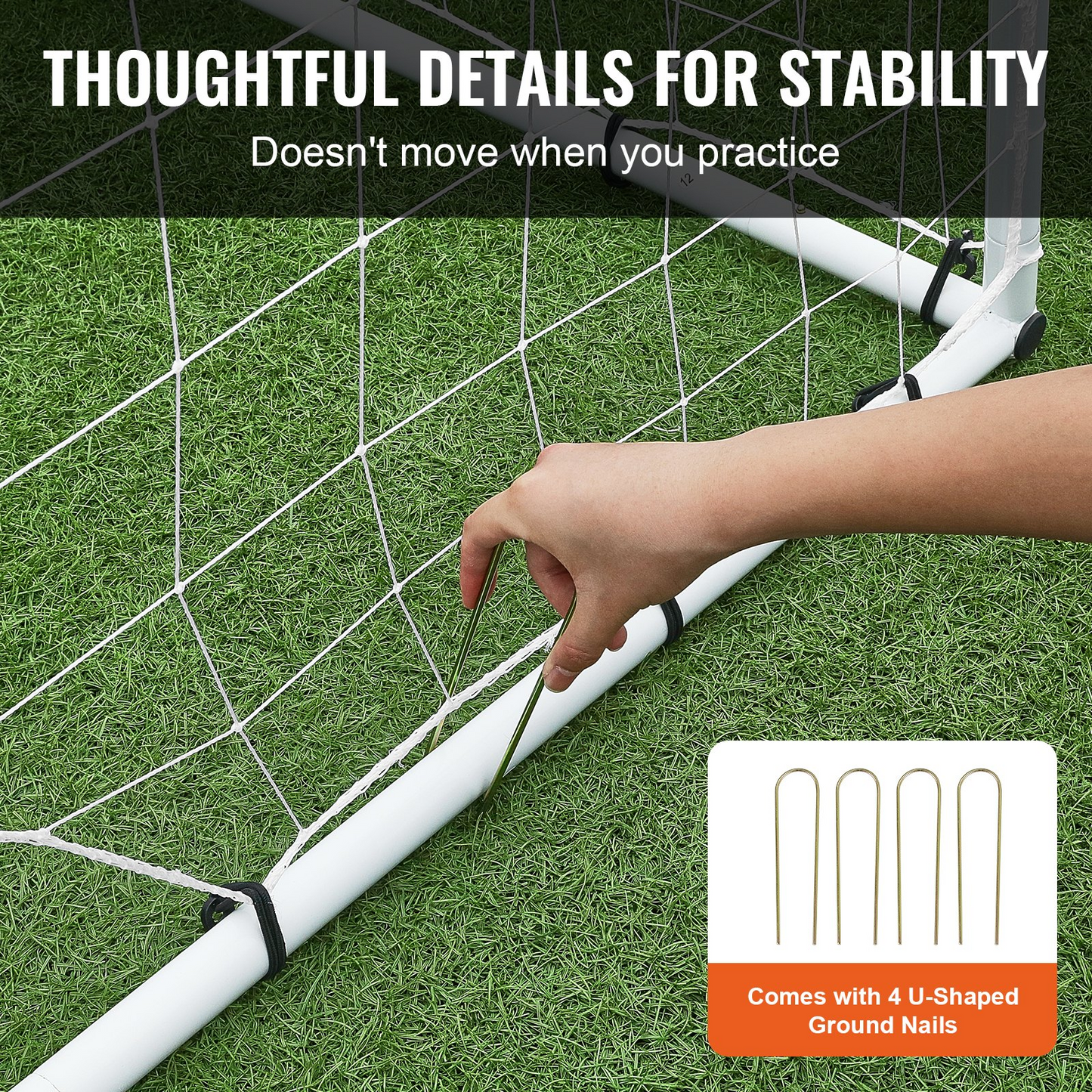 VEVOR 8x6FT Soccer Rebound Trainer, Double-Sided Net for Solo Training & Passing