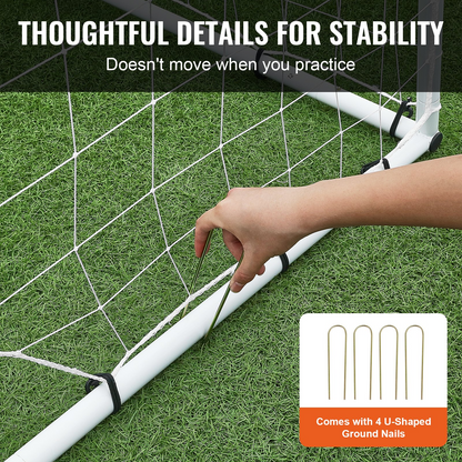 VEVOR 8x6FT Soccer Rebound Trainer, Double-Sided Net for Solo Training & Passing