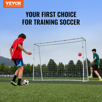 VEVOR 8x6FT Soccer Rebound Trainer, Double-Sided Net for Solo Training & Passing