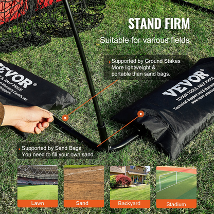 VEVOR 9-Hole Baseball Net, 36"x30" Portable Trainer with Strike Zone & Carry Bag