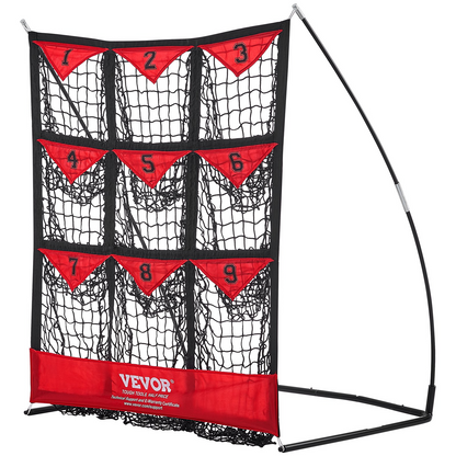 VEVOR 9-Hole Baseball Net, 36"x30" Portable Trainer with Strike Zone & Carry Bag