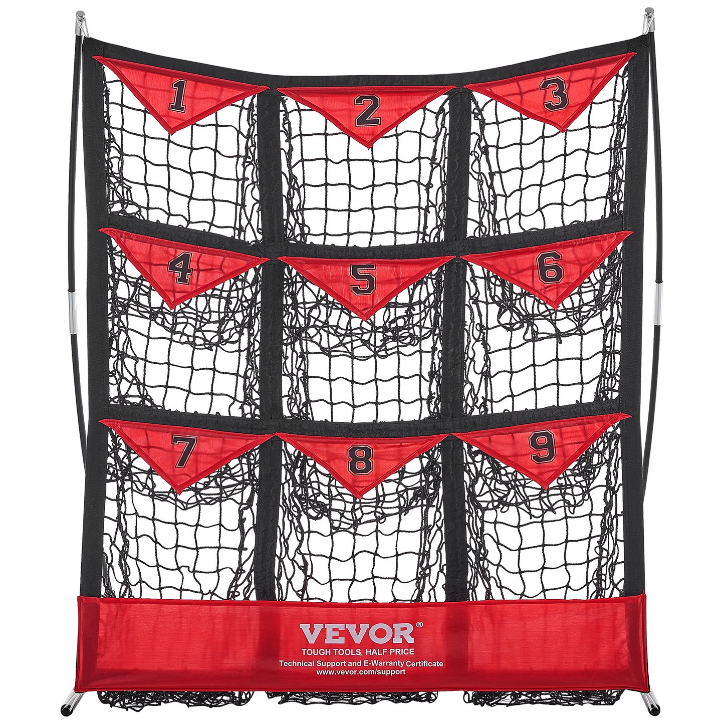 VEVOR 9-Hole Baseball Net, 36"x30" Portable Trainer with Strike Zone & Carry Bag