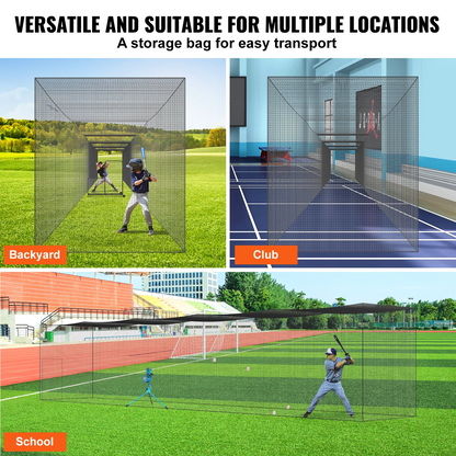 VEVOR 70FT Baseball Batting Net, Heavy Duty PE Practice Net with Door & Bag
