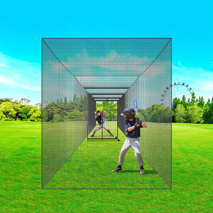 VEVOR 70FT Baseball Batting Net, Heavy Duty PE Practice Net with Door & Bag