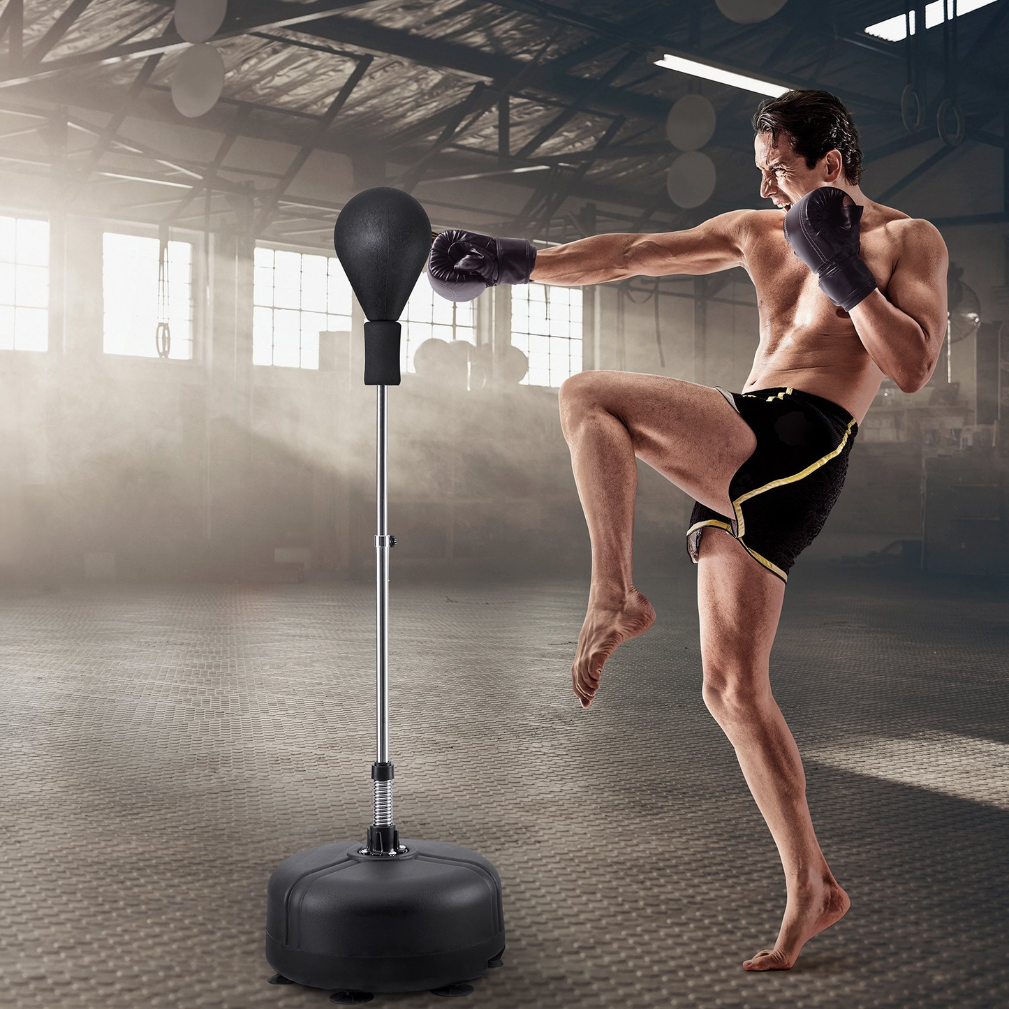 VEVOR Adjustable Punching Bag Set, Free Standing Reflex Bag with Gloves
