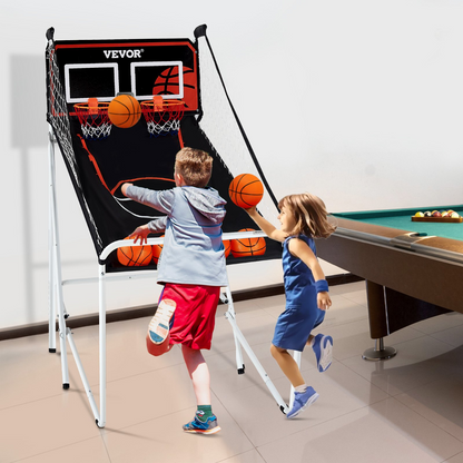 VEVOR Foldable Basketball Arcade Game, 2-Player Indoor Hoops with 8 Modes & LCD Scoreboard
