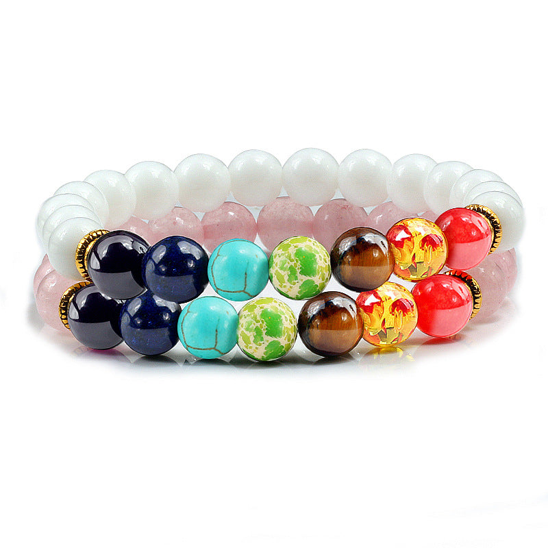 7 Chakra Beaded Bracelet Set — Natural Stone Yoga Mala Bracelets
