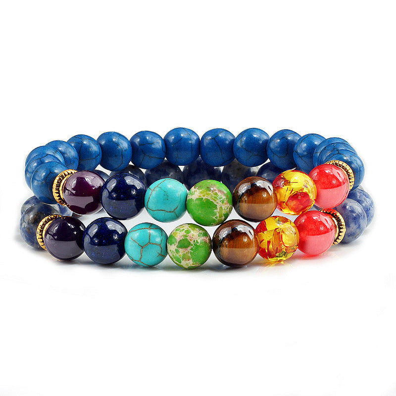 7 Chakra Beaded Bracelet Set — Natural Stone Yoga Mala Bracelets
